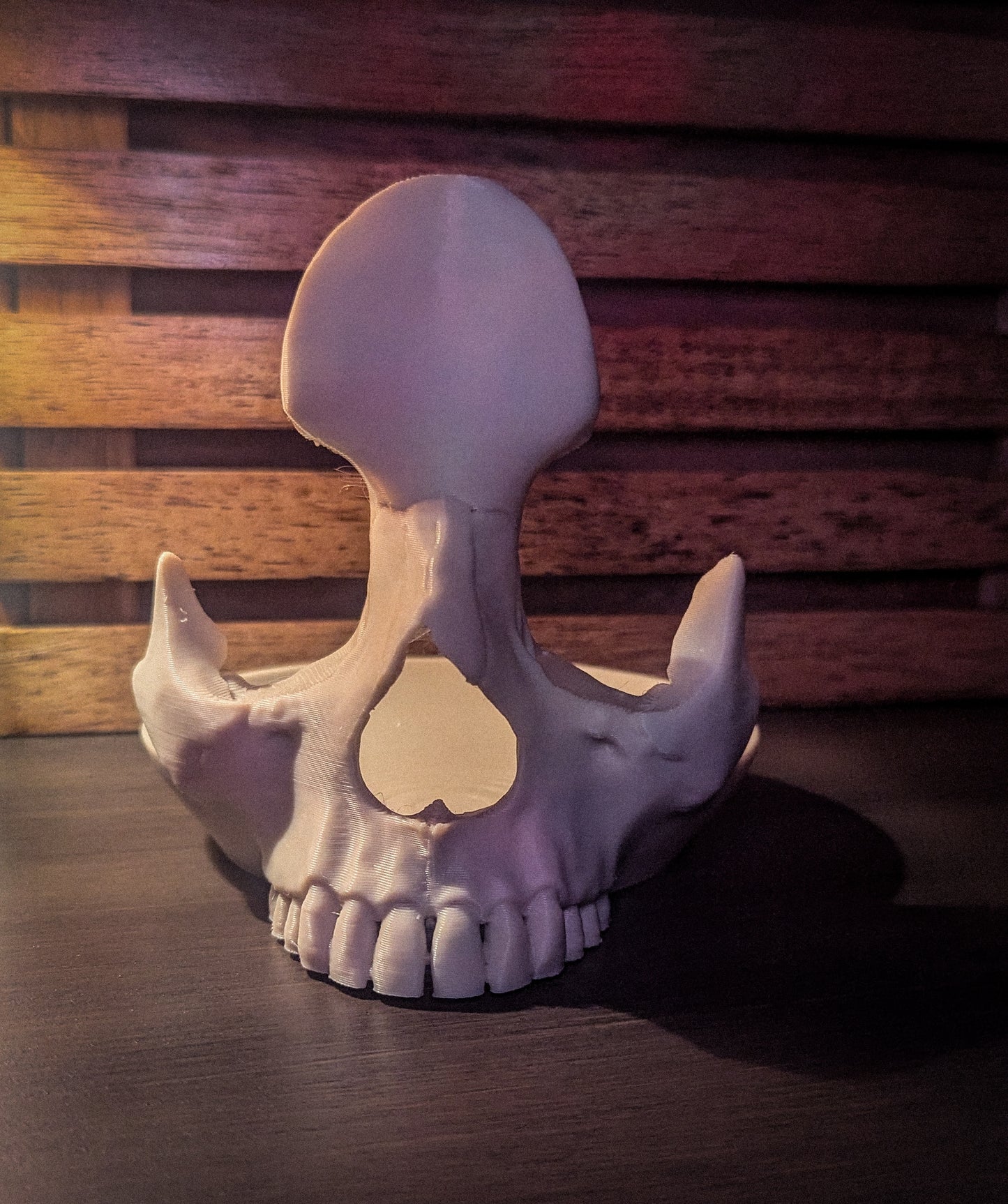 Skull eyeglass and bowl for nightstand