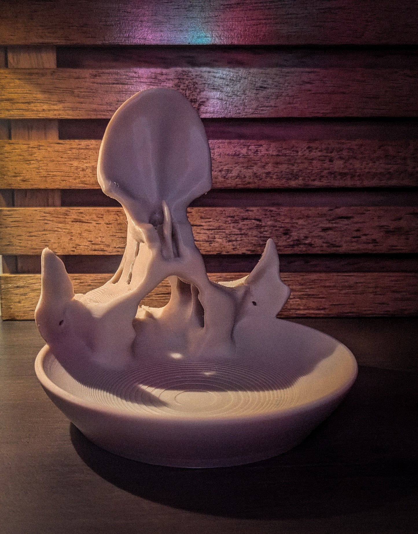 Skull eyeglass and bowl for nightstand