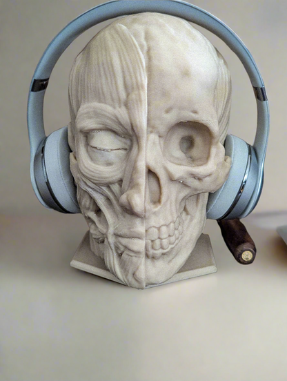 Anatomically correct human head headphone stand