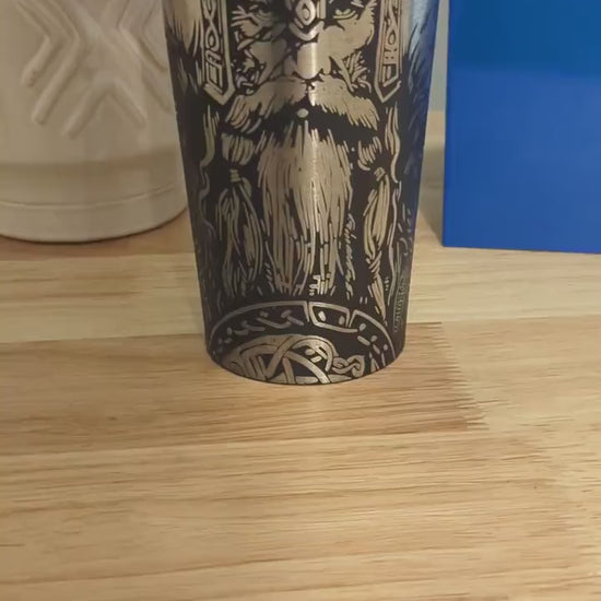 custom laser engraved Viking 20oz tumbler for hot and cold beverages