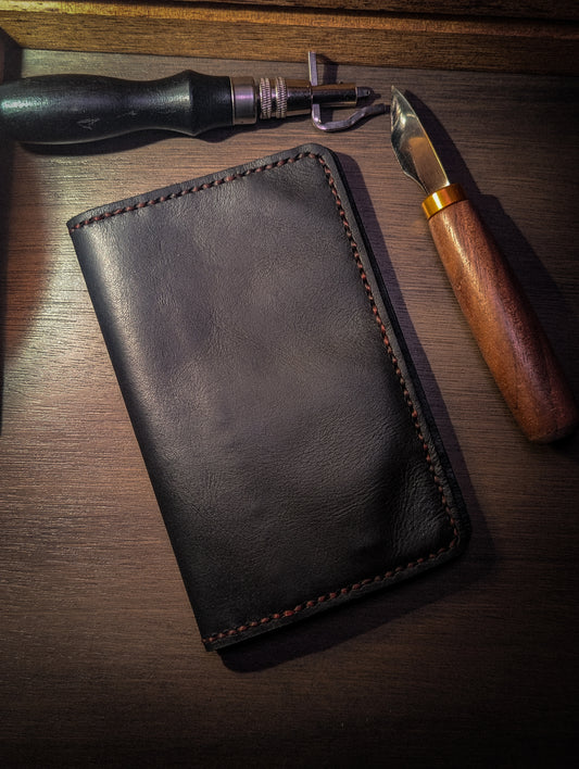 Black leather field notes cover