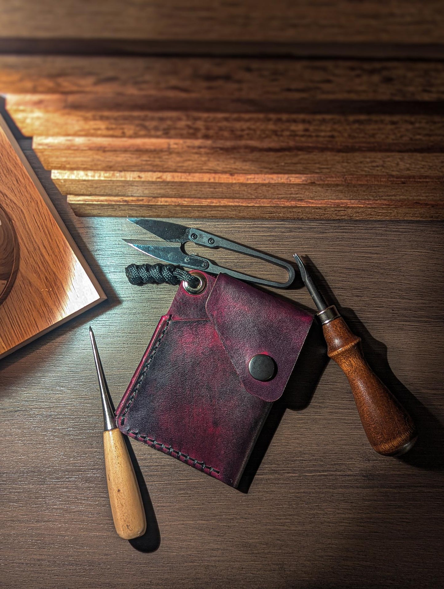 oxblood leather wallet