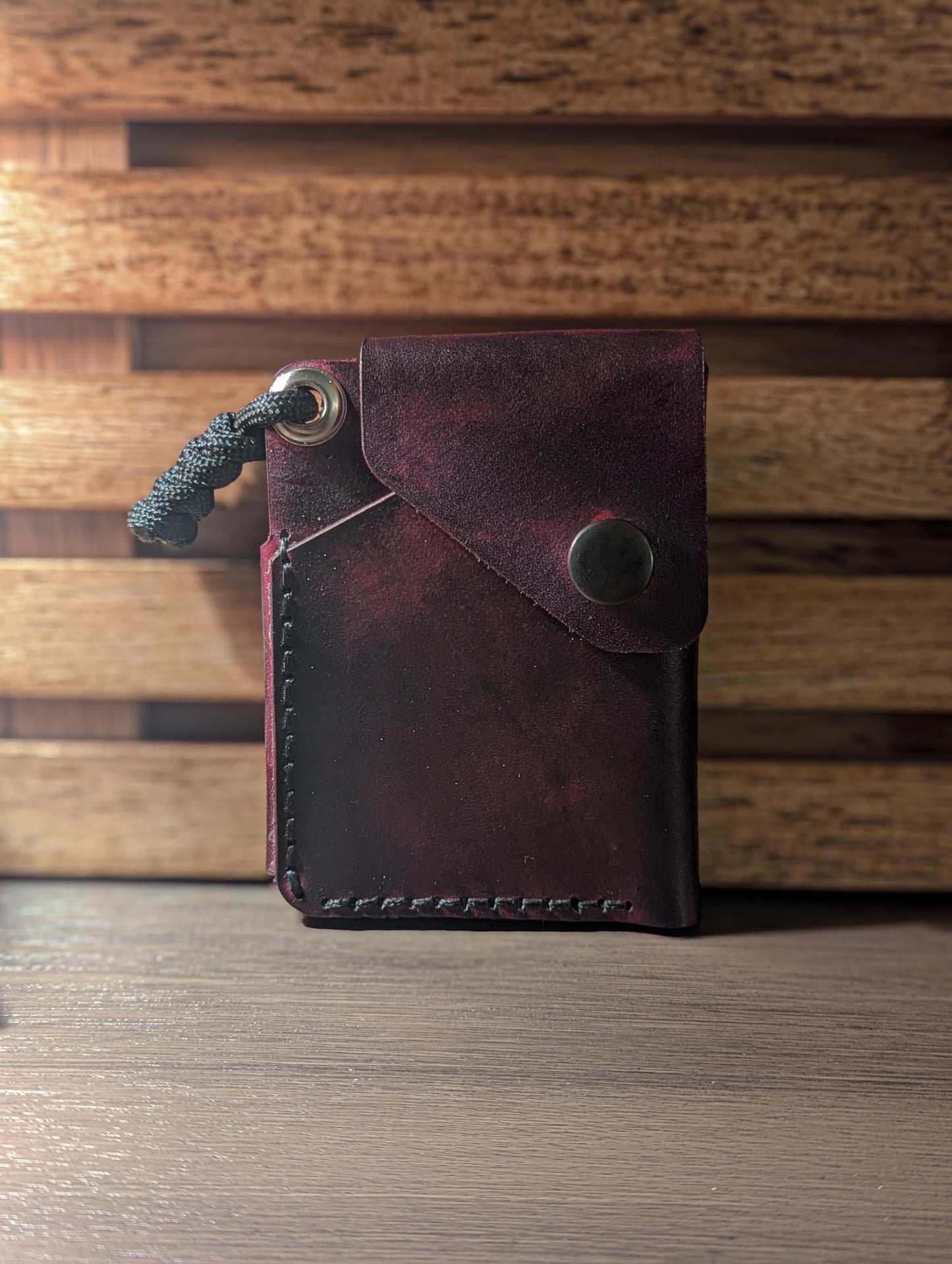 oxblood leather wallet